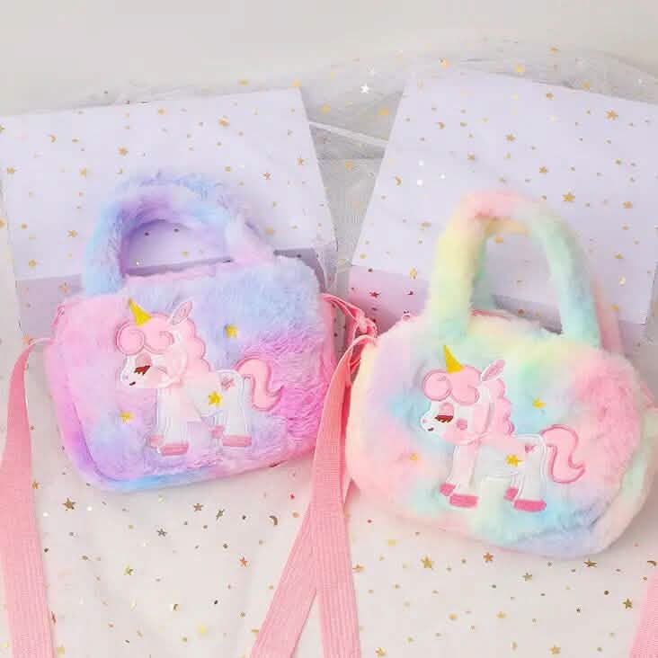 Kawaii Unicorn Pattern Plush Bag