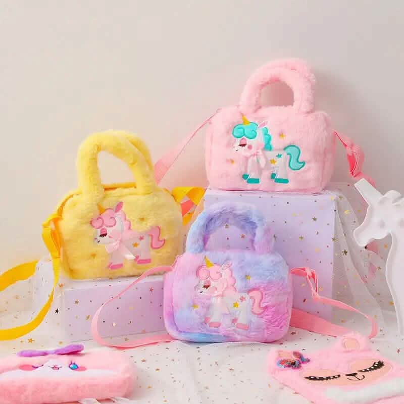Kawaii Unicorn Pattern Plush Bag
