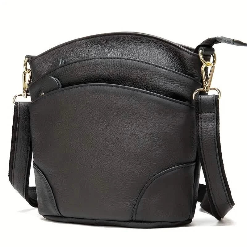 Premium Genuine Cowhide Leather Crossbody Bag