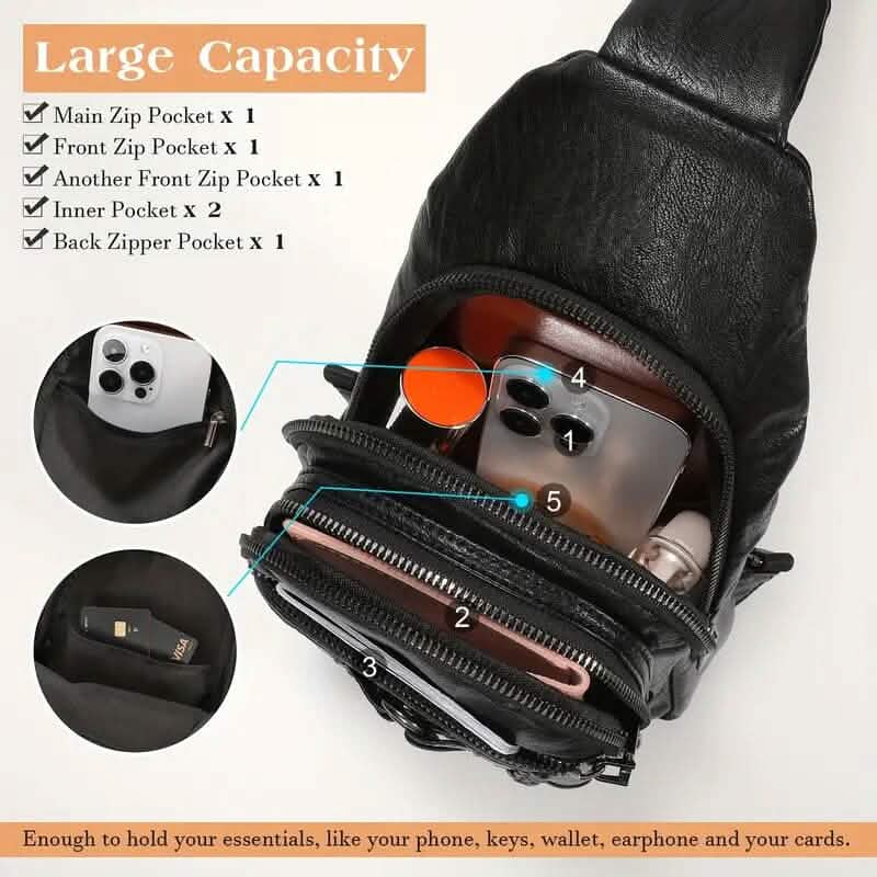 Retro PU Leather Crossbody Bag